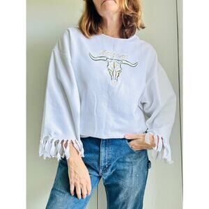 Vintage 90s Sweatshirt Western Wear Size large Boho Cowgirl Steer Arizona Logo